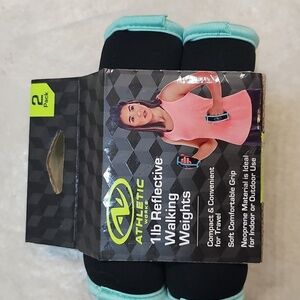 NWT Athletic Works 1 lb Reflective Walking Weights Neoprene Compact Soft Grip